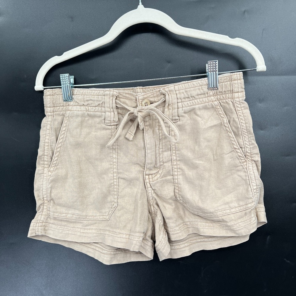 American Eagle khaki shorts classic casual everyday linen cotton blend 00 27